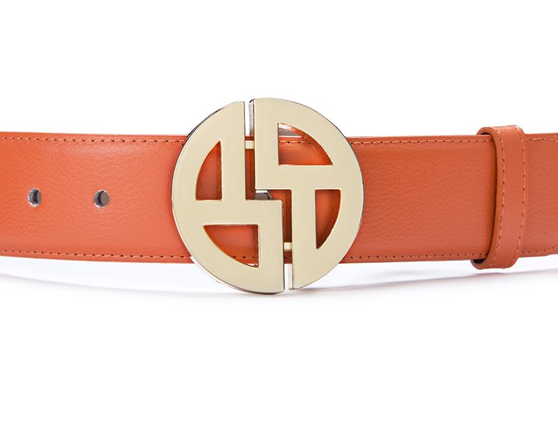 Orange with gold buckle