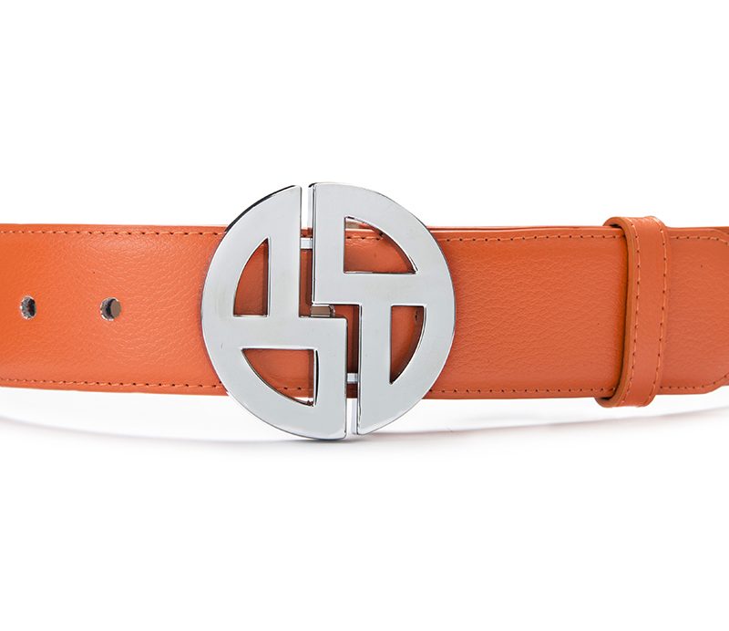 Orange with silver buckle