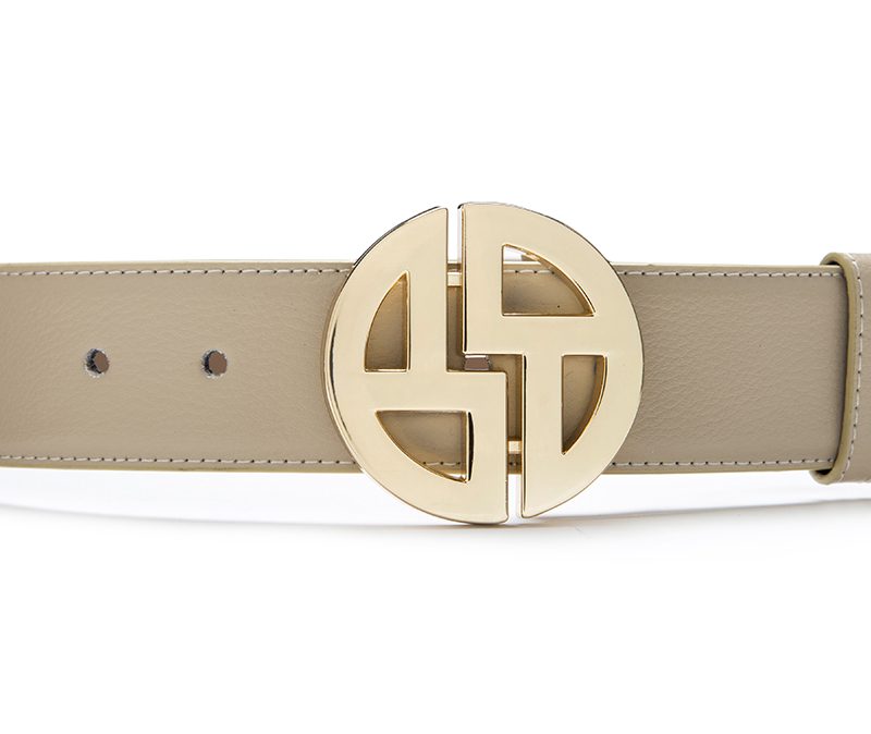 Nude with gold buckle